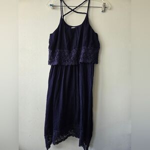 C Navy sundress crochet detail